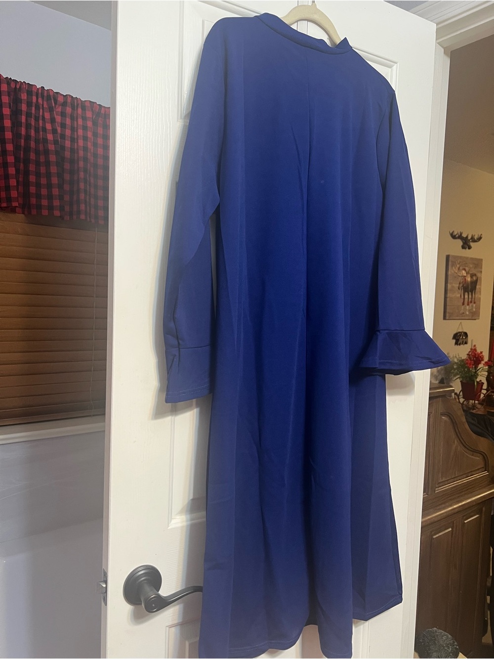 Royal Blue 3/4” Bell Sleeve Midi Dress